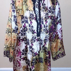 Johnny Was 100 % Silk Colorful Tunic